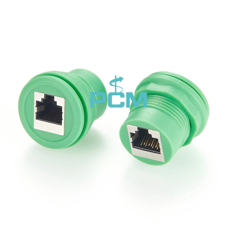 PROFINET CAT6 RJ 45 8 P8C emane sööda läbi ümmarguse paneeli kinnitusvahendi tagumise keerme paigaldamise