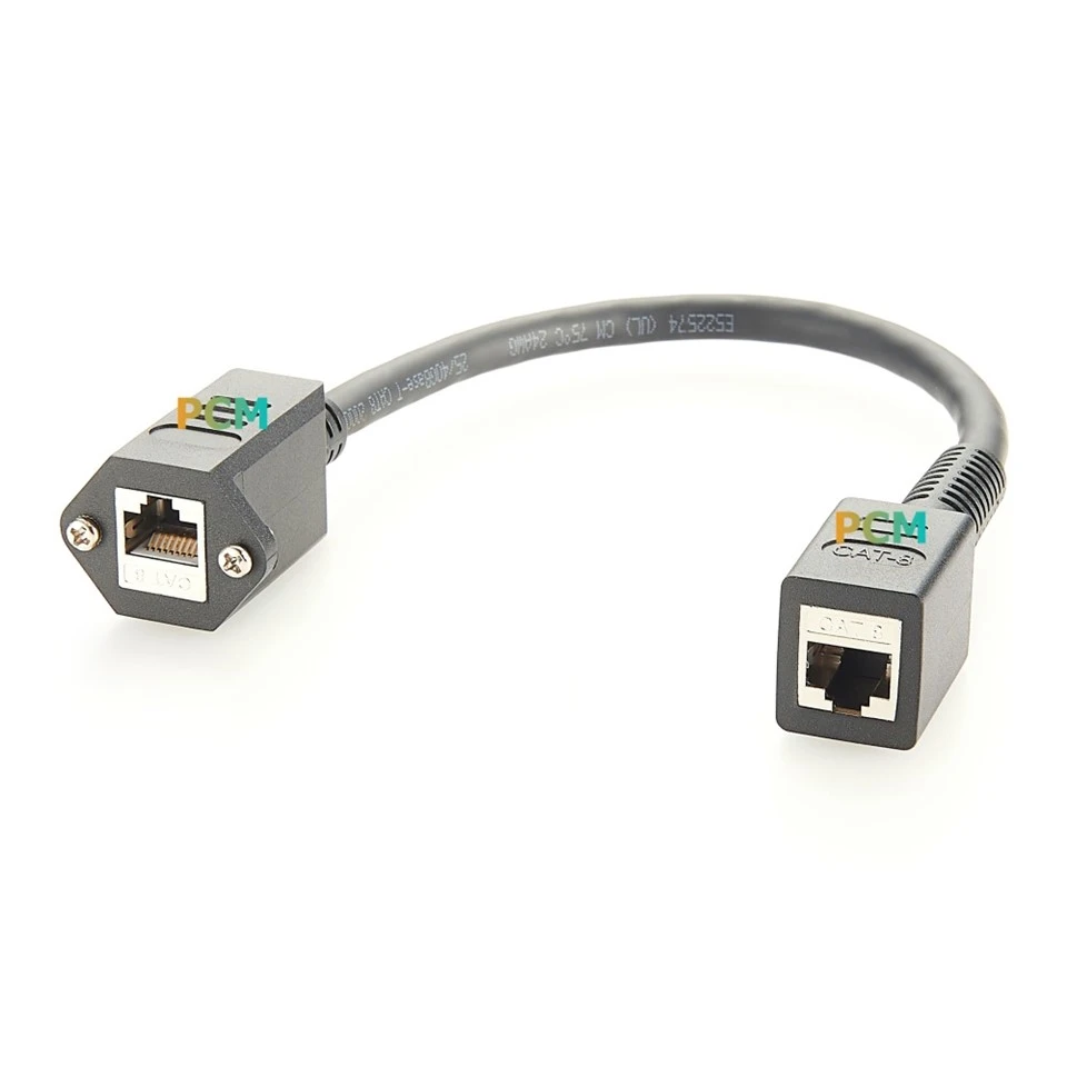 RJ45 Screw Panel Mount Ethernet Cable CAT8