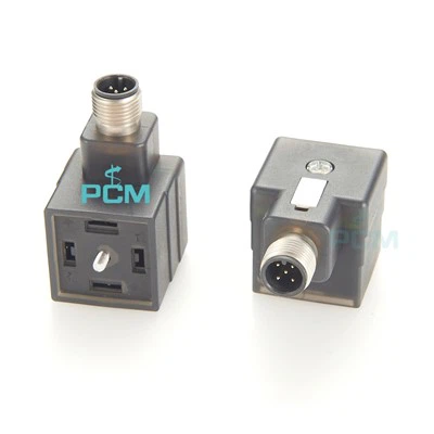 Vormige DIN -solenoidventiili adapter M12/M8 meeste anum -pistikuga