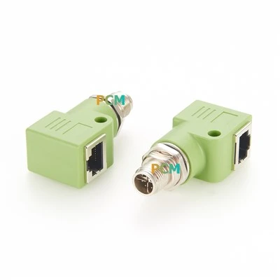 Täisnurk M12 X-kodeeritud RJ45 adapterile
